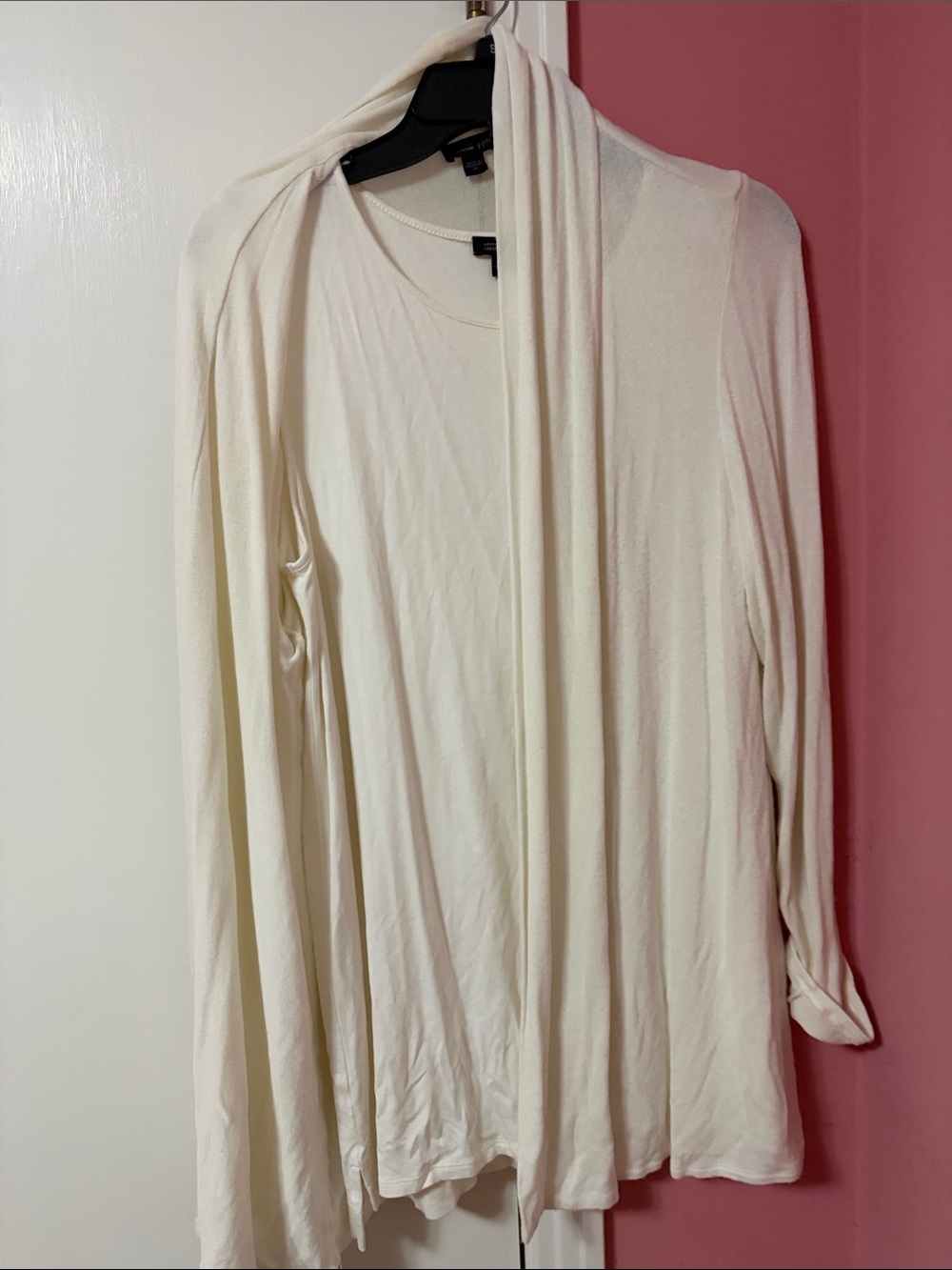 J. Jill Cream Open-Front Lightweight Cardigan